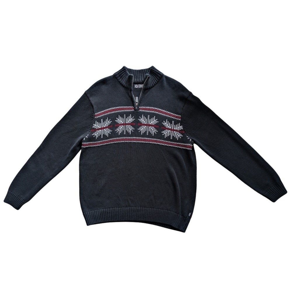 Chaps Men's XL Navy Blue Cotton Knit Pull Over Long Sleeve Sweater